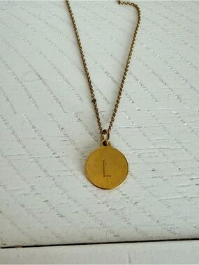Kate Spade Gold Initial 'L' Disc Necklace